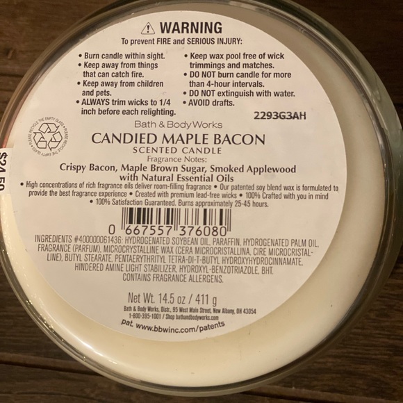 Bath & Body Works Candied Maple Bacon 3-wick Candle Limited Edition NEW - Picture 6 of 8
